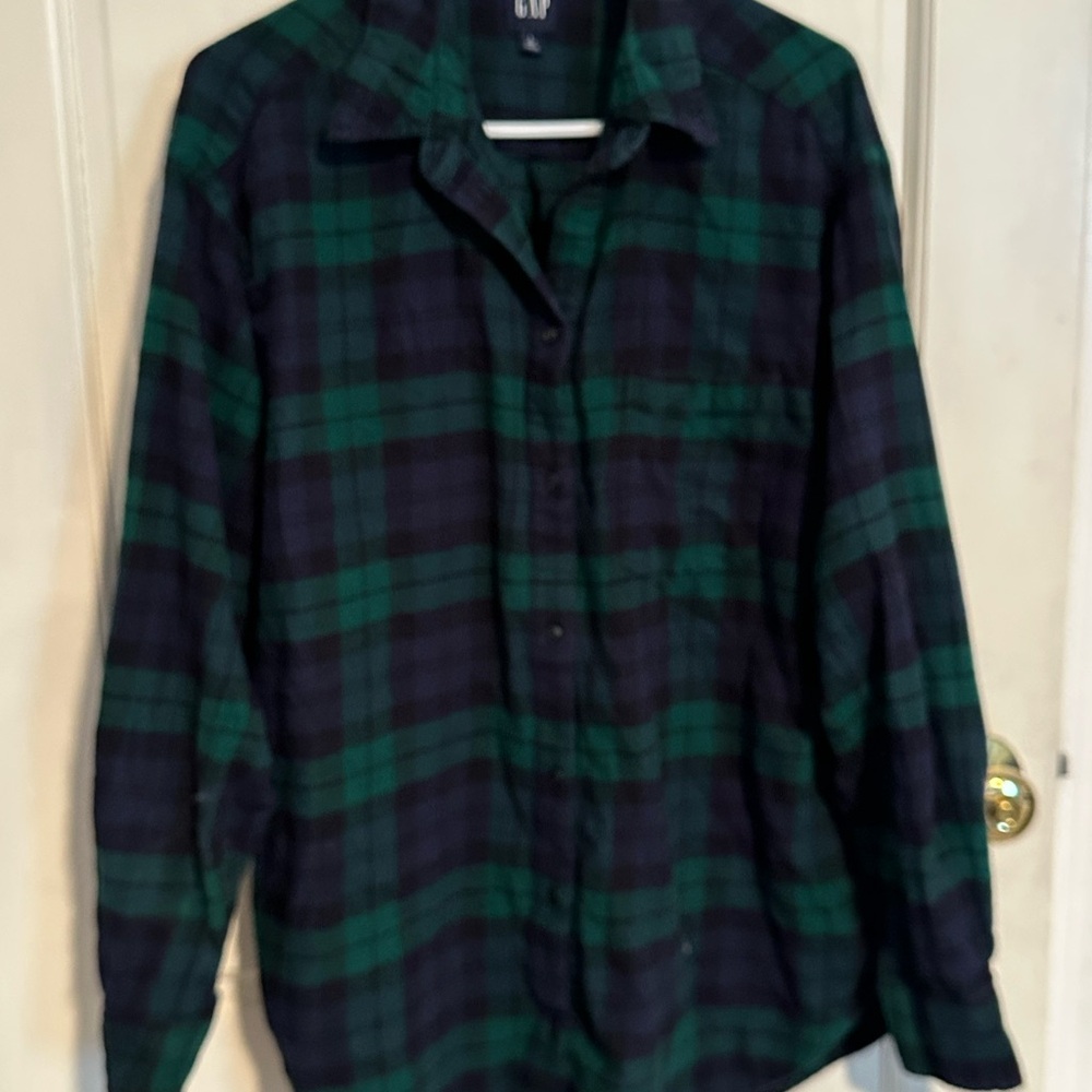 GAP Green & Blue Plaid Flannel Shirt